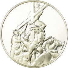France, Médaille, Peinture, Michel Ange, les Anges soutenant la Croix, Monassi