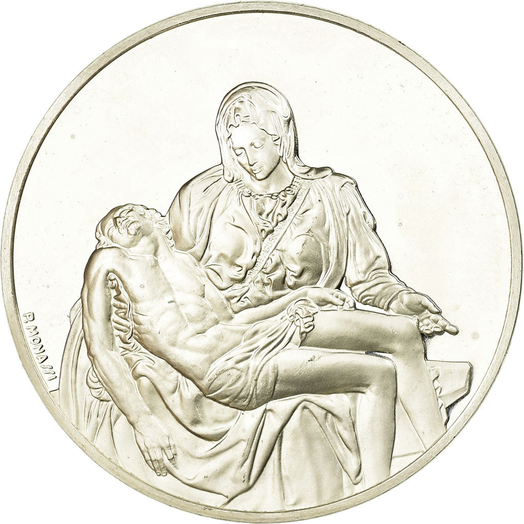 France, Medal, Peinture, Michel Ange, la Piéta, Monassi, MS(64), Silver