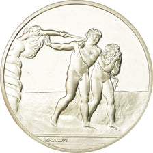 France, Medal, Peinture, Michel Ange, l'Expulsion, Monassi, MS(64), Silver