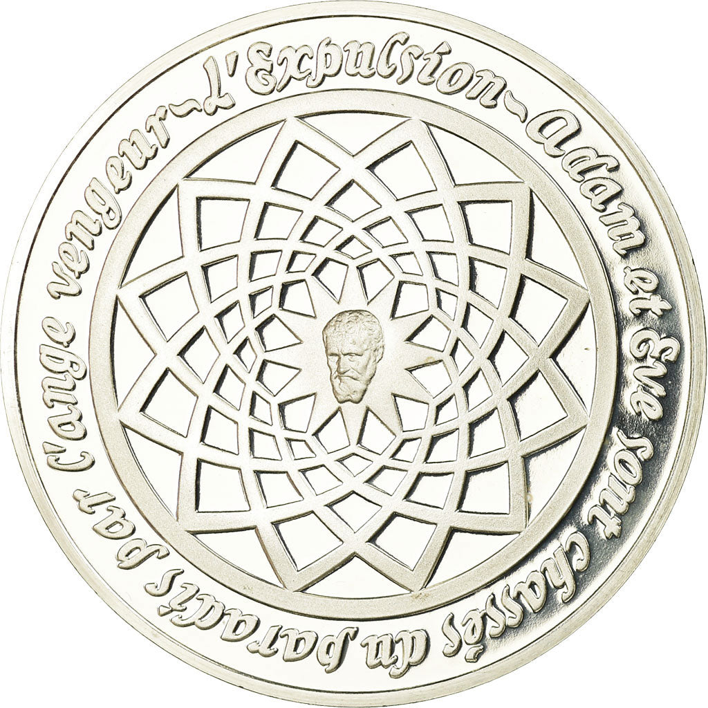 France, Medal, Peinture, Michel Ange, l'Expulsion, Monassi, MS(64), Silver