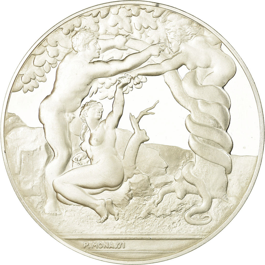 France, Médaille, Peinture, Michel Ange, la Tentation, Monassi, SPL+, Argent