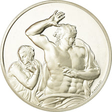 Francja, Medal, Peinture, Michel Ange, le Juge Christ et Marie, Undated