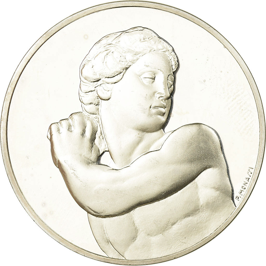 France, Medal, Peinture, Michel Ange, David-Apollon, Monassi, MS(64), Silver