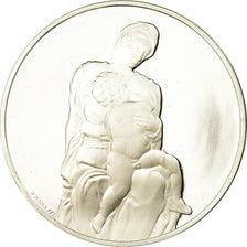 France, Medal, Peinture, Michel Ange, Vierge médicis, Monassi, MS(64), Silver
