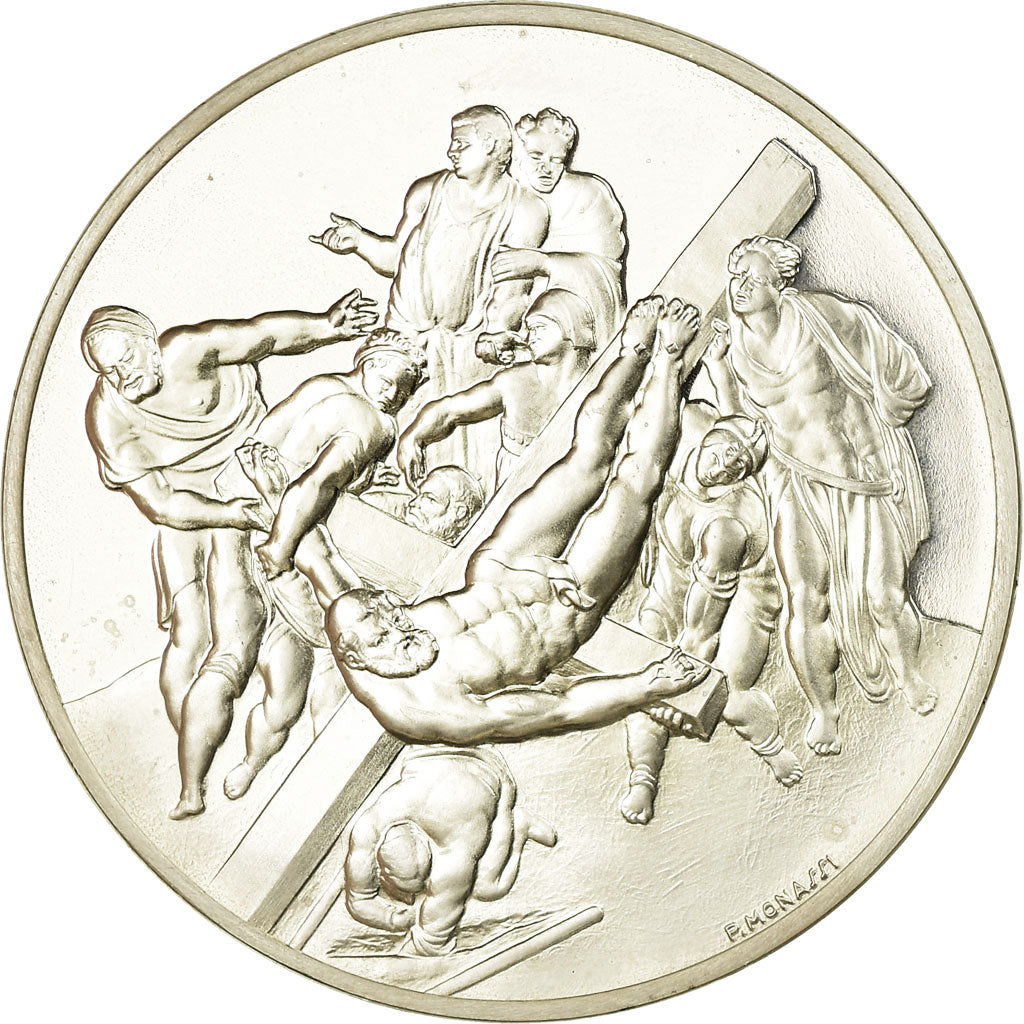 France, Medal, Peinture, Michel Ange, Saint-Pierre, Monassi, MS(64), Silver
