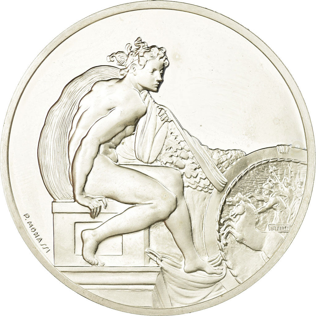France, Medal, Peinture, Michel Ange, Ignudo, Monassi, MS(64), Silver