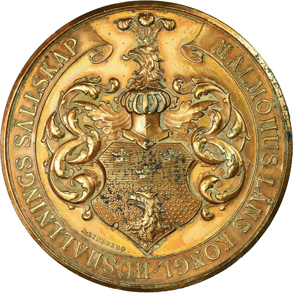 Sweden, Medal, Agriculture, Prisbelöning, Malmö, Lindberg, AU(50-53), Bronze
