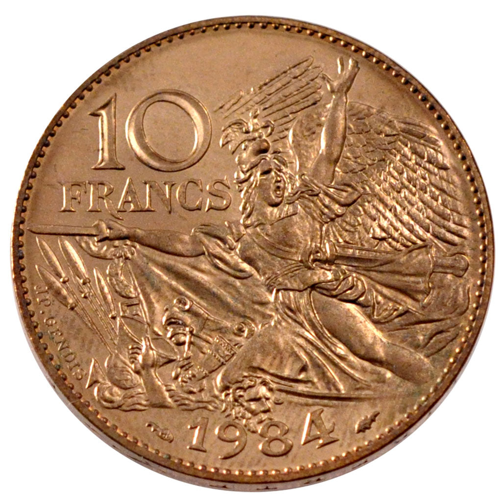 FRANCE, François Rude, 10 Francs, 1984, KM #954, MS(60-62), Nickel-Bronze, 26, G