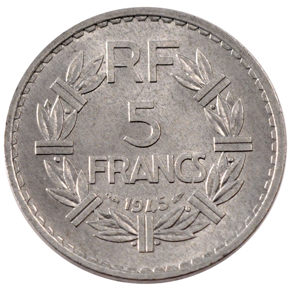 FRANCE, Lavrillier, 5 Francs, 1945, Paris, KM #888b.1, MS(60-62), Aluminum, 31,.