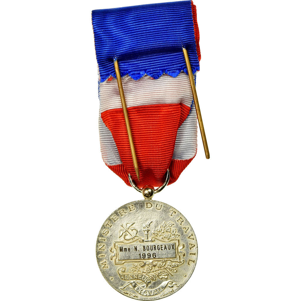 Francia, Médaille d'honneur du travail, medalla, 1996, Sin circulación