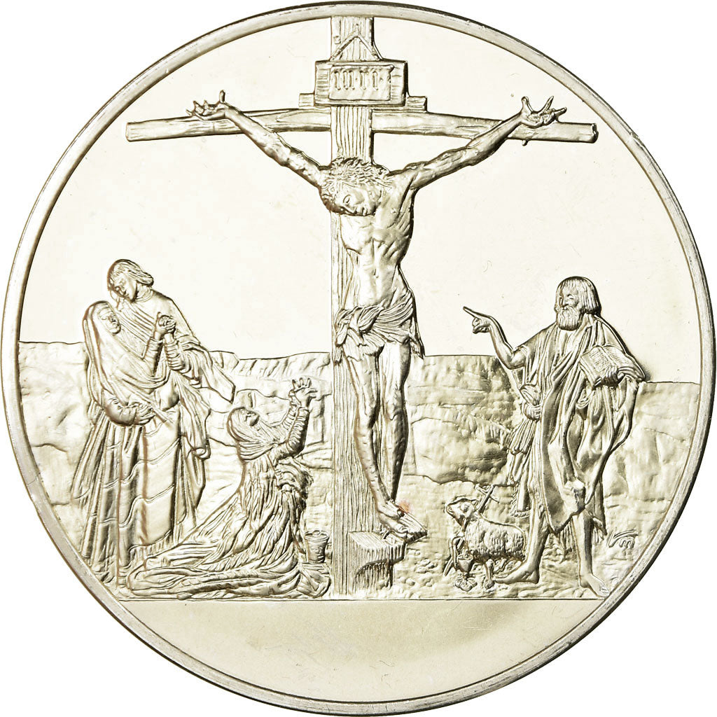 Francia, medaglia, Peinture, La Crucifixion, Matthias Grunewald, SPL, Argento