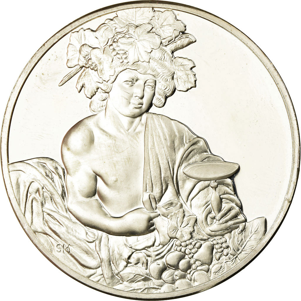 France, Medal, Peinture, Bacchus, Le Caravage, MS(63), Silver