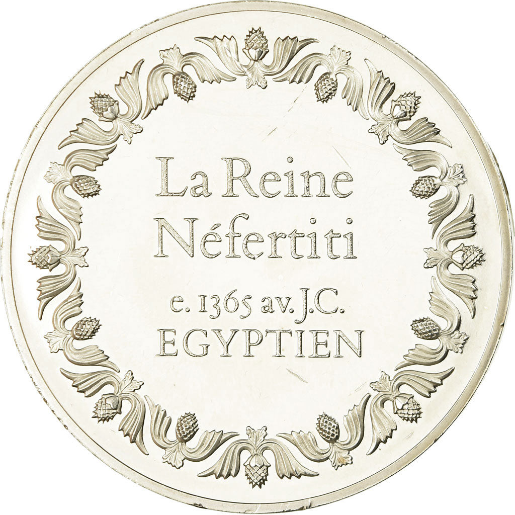 Francja, Medal, Peinture, La Reine Nefertiti, Egyptien, Undated, MS(63), Srebro