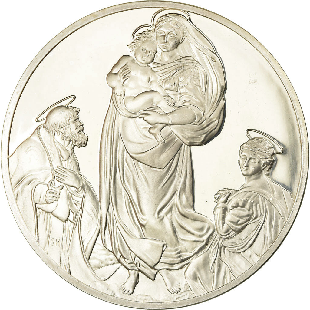 France, Medal, Peinture, La Madonne Sixtine, Raphaël, MS(63), Silver