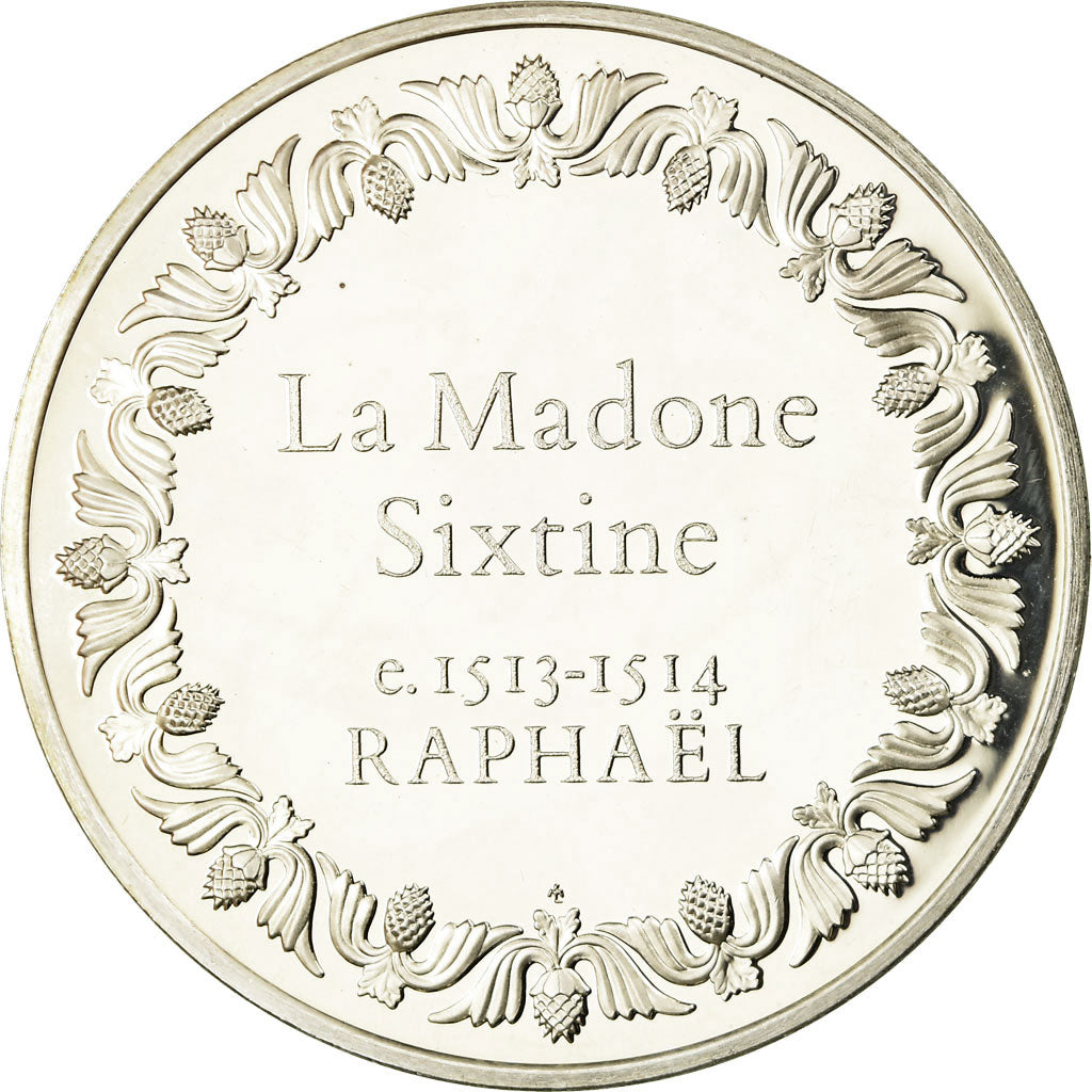 France, Medal, Peinture, La Madonne Sixtine, Raphaël, MS(63), Silver