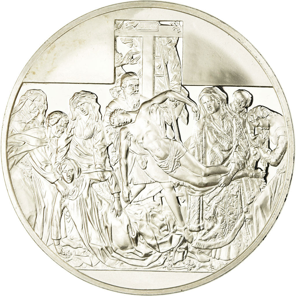 France, Medal, Peinture, Descente de Croix, Van Der Weyden, MS(63), Silver