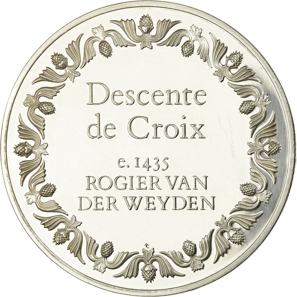 France, Medal, Peinture, Descente de Croix, Van Der Weyden, MS(63), Silver