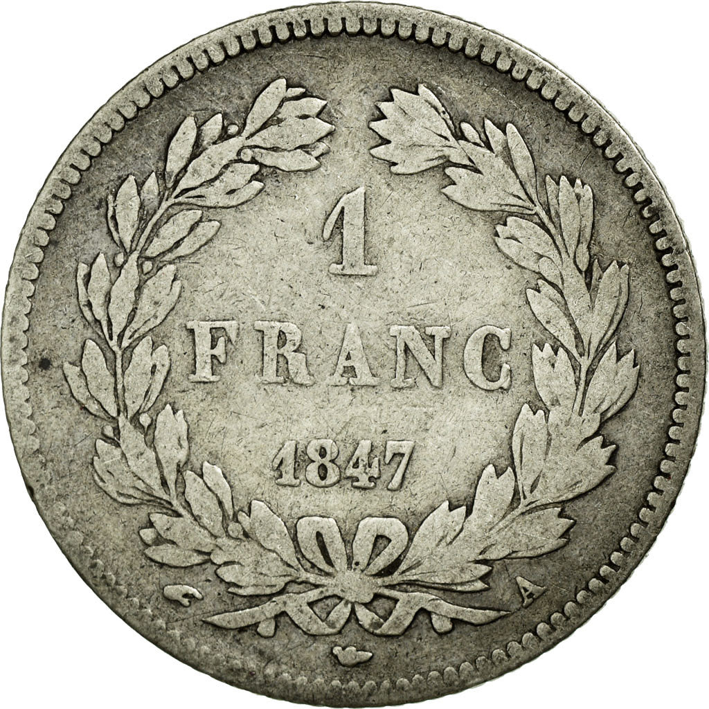 Monnaie, France, Louis-Philippe, Franc, 1847, Paris, B+, Argent, KM:748.1
