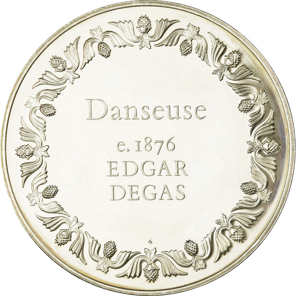 France, Medal, Peinture, Danseuse, Edgar Degas, MS(63), Silver