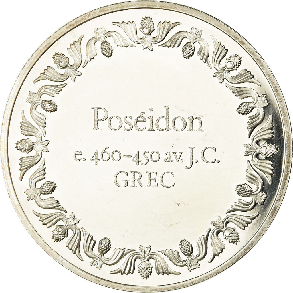 France, Medal, Peinture,Poséidon, Grec, MS(63), Silver