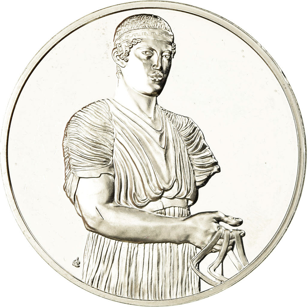 Francja, Medal, Peinture, L'Aurige de Delphes, Grec, Undated, MS(63), Srebro