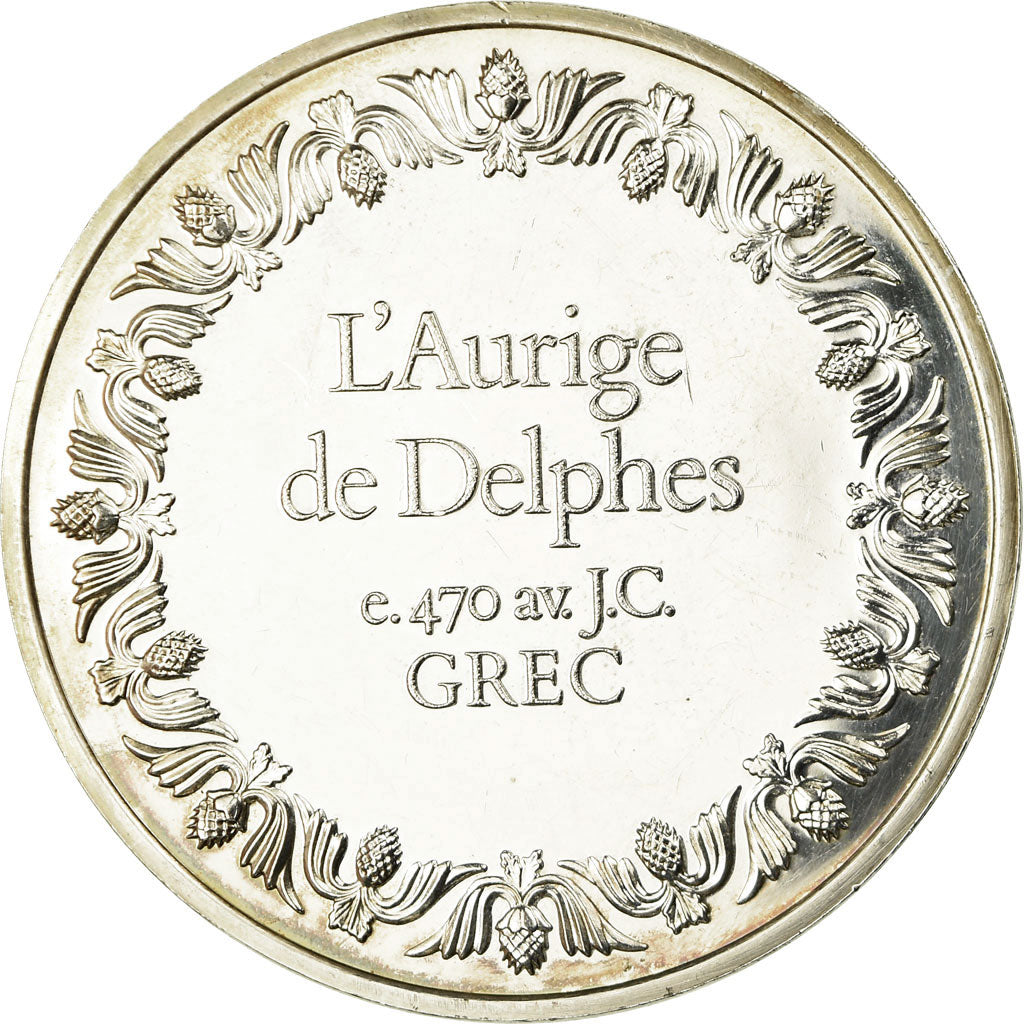 Francja, Medal, Peinture, L'Aurige de Delphes, Grec, Undated, MS(63), Srebro