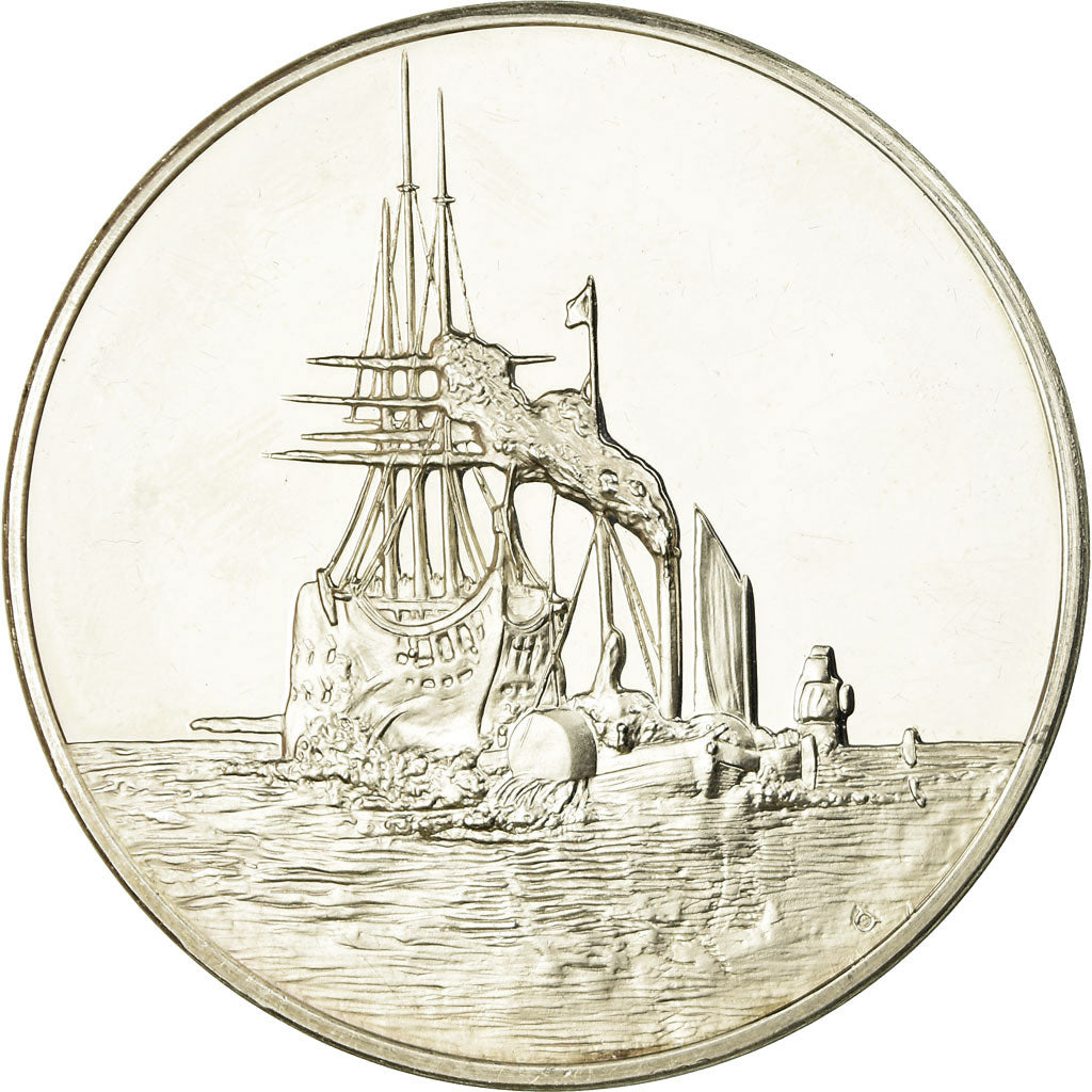 France, Medal, Peinture, Le Téméraire, J.M. William Turner, MS(63), Silver