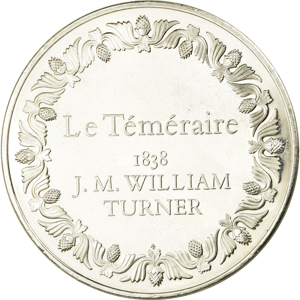 France, Medal, Peinture, Le Téméraire, J.M. William Turner, MS(63), Silver