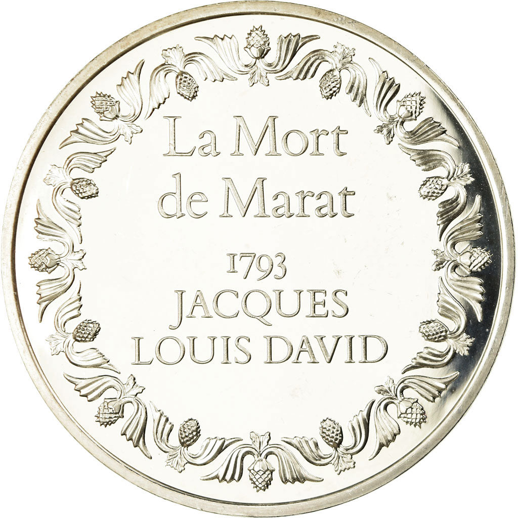France, Medal, Peinture, la Mort de Marat, Jacques Louis David, MS(63), Silver