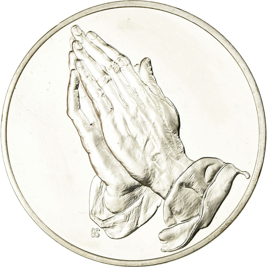 France, Medal, Peinture, Les Mains, Albrecht Dürer, MS(63), Silver