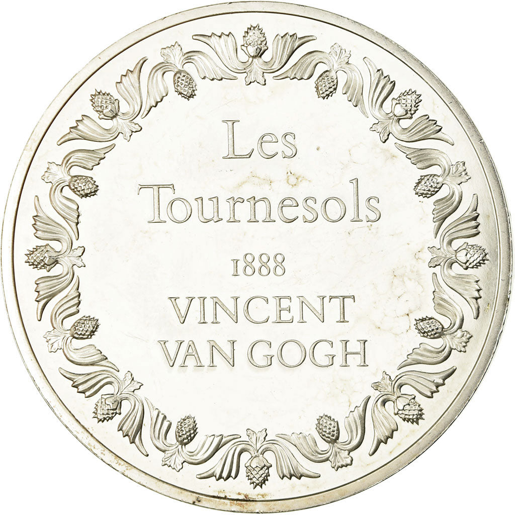 Francia, medaglia, Peinture, Les Tournesols, Vincent Van Gogh, SPL, Argento