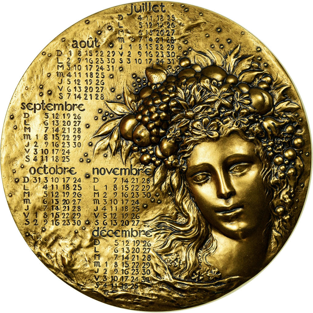 Frankreich, Medaille, Calendrier, Femme, Europe, 1999, Mayot, STGL, Bronze