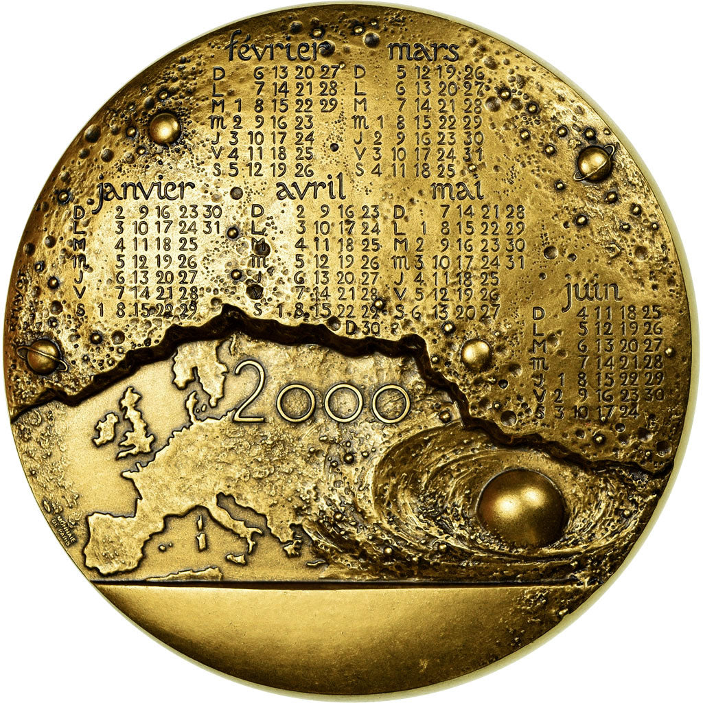 França, Medal, Calendrier, Femme, Europe, 2000, Mayot, MS(65-70), Bronze