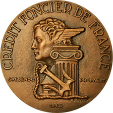 France, Médaille, Banque, Crédit Foncier de France, 1952, Baron, FDC, Bronze