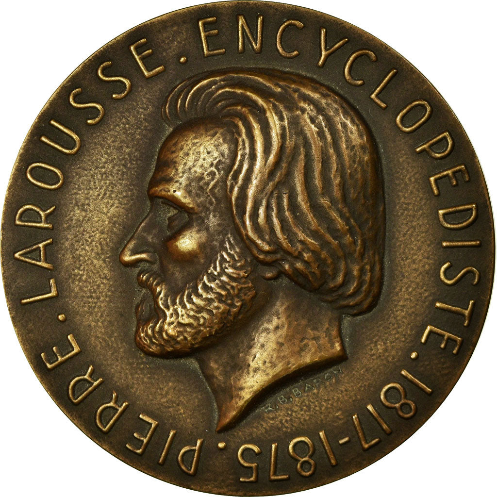 France, Médaille, Pierre Larousse, Encyclopédiste, 1948, Baron, SUP+, Bronze
