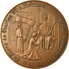 Francia, medaglia, Sacre de Charles VII à Reims, Jeanne d'Arc, 1979, Mauviel