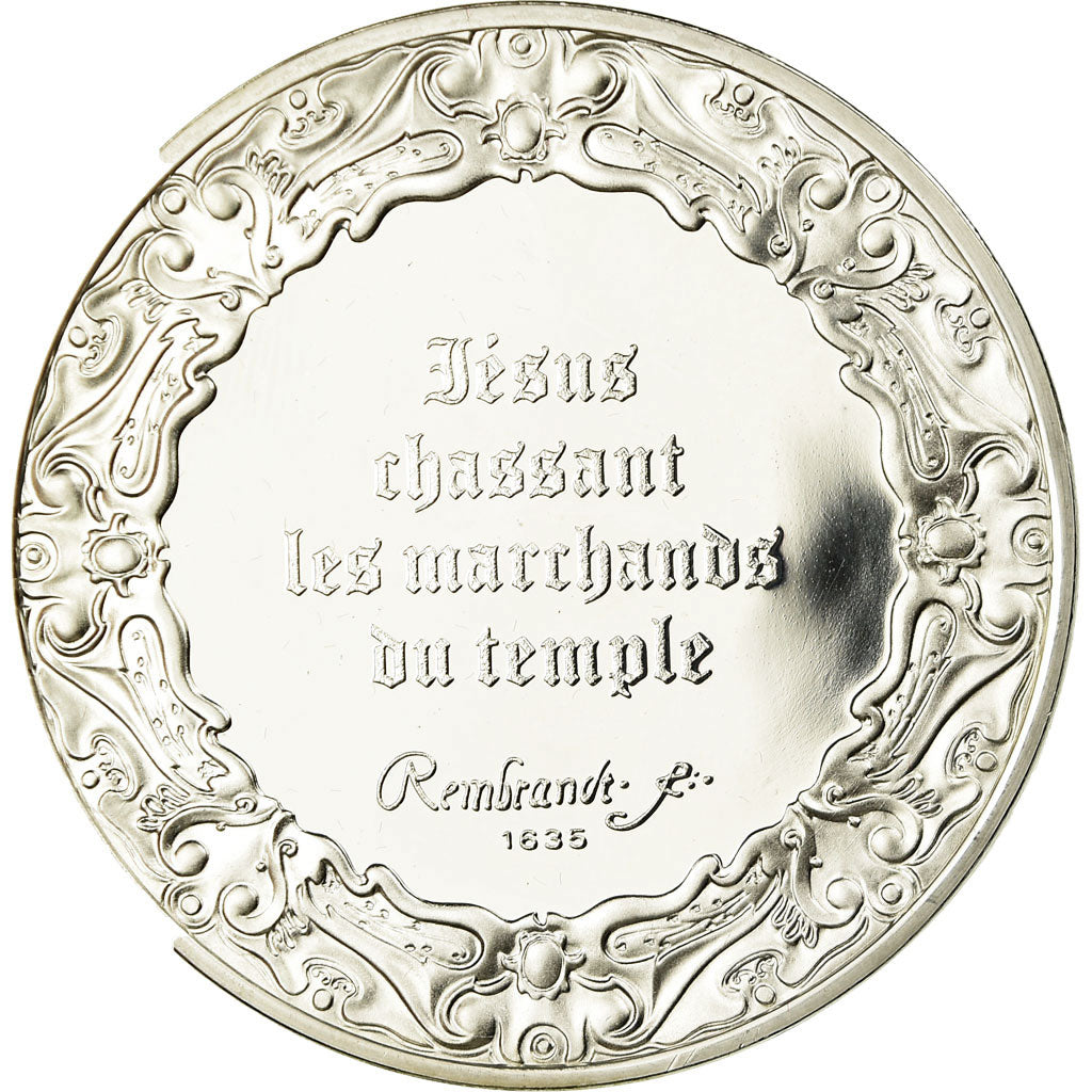 Francia, medaglia, Peinture, Jésus chassant les Marchands du Temple, Rembrandt