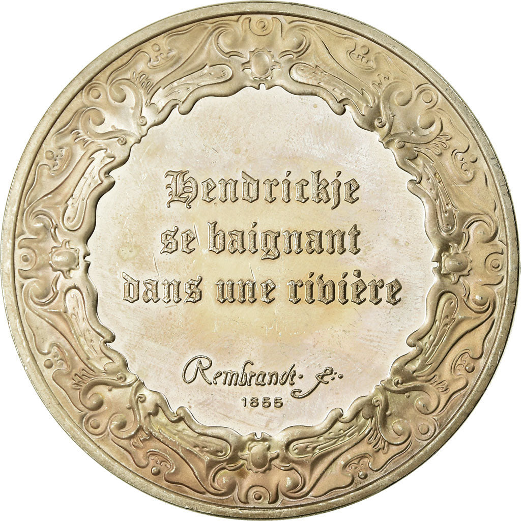 Francia, medaglia, Peinture, Rembrandt,  Hendrickje se baignant dans une