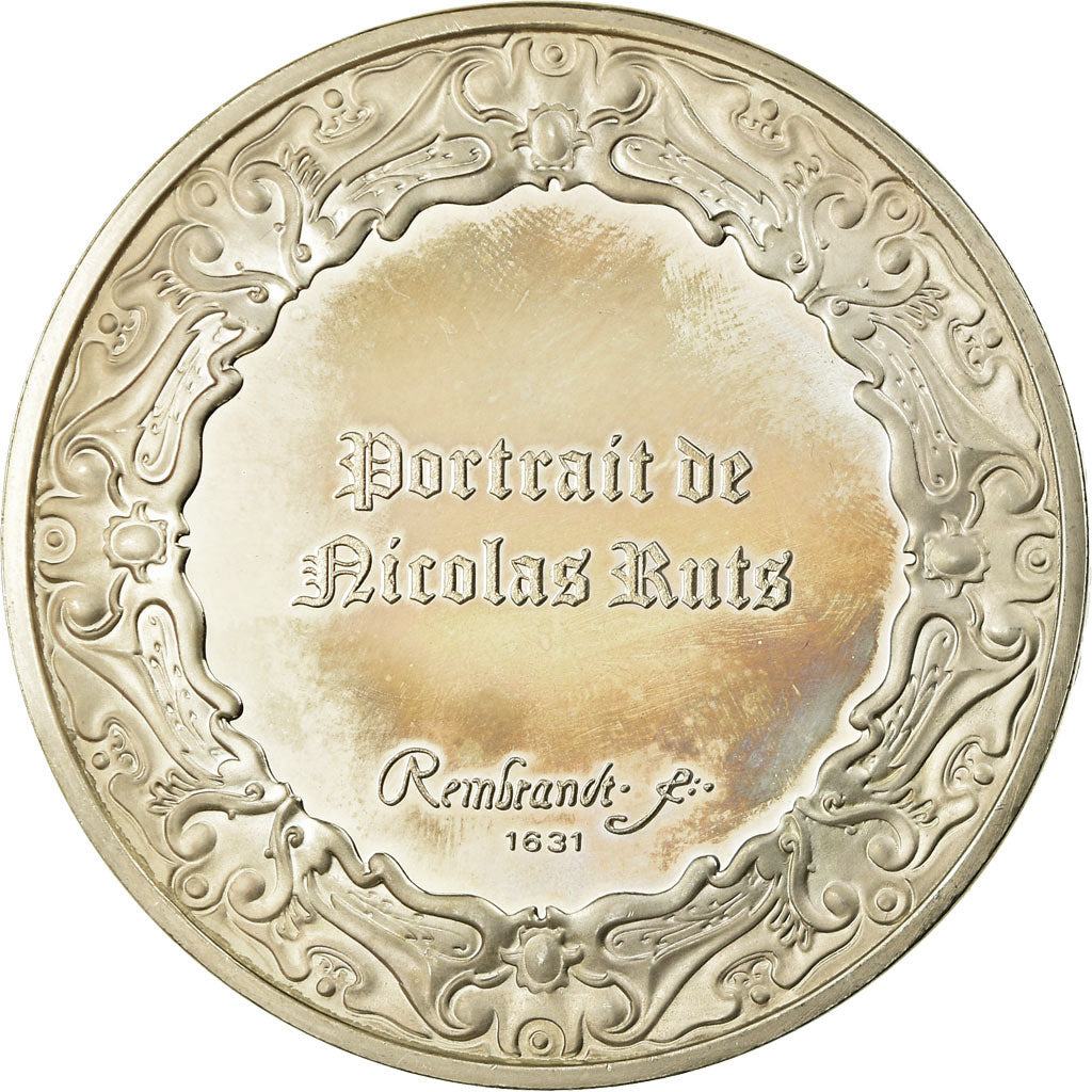 France, Médaille, Peinture, Rembrandt, Portrait de Nicolas Ruts, SPL, Argent