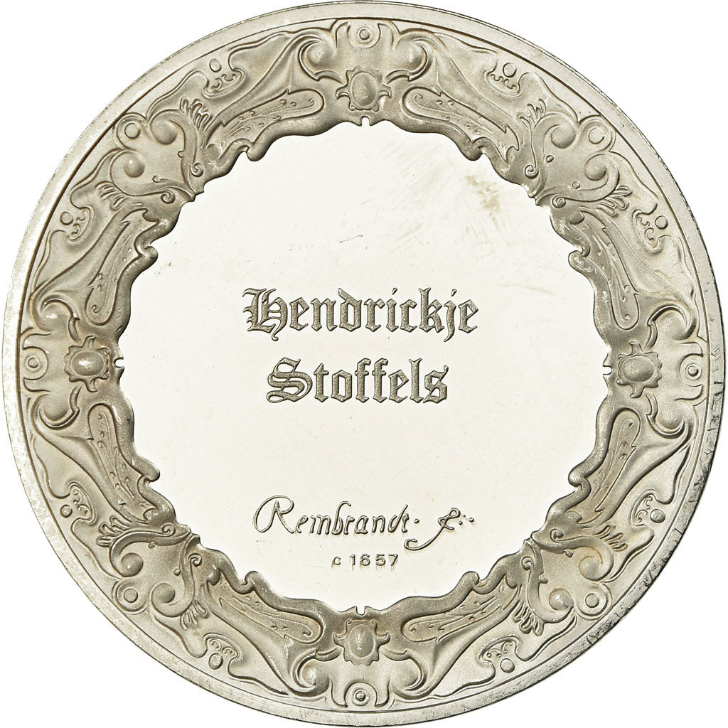 França, Medal, Peinture, Rembrandt, Hendrickje Stoffels, MS(63), Prata