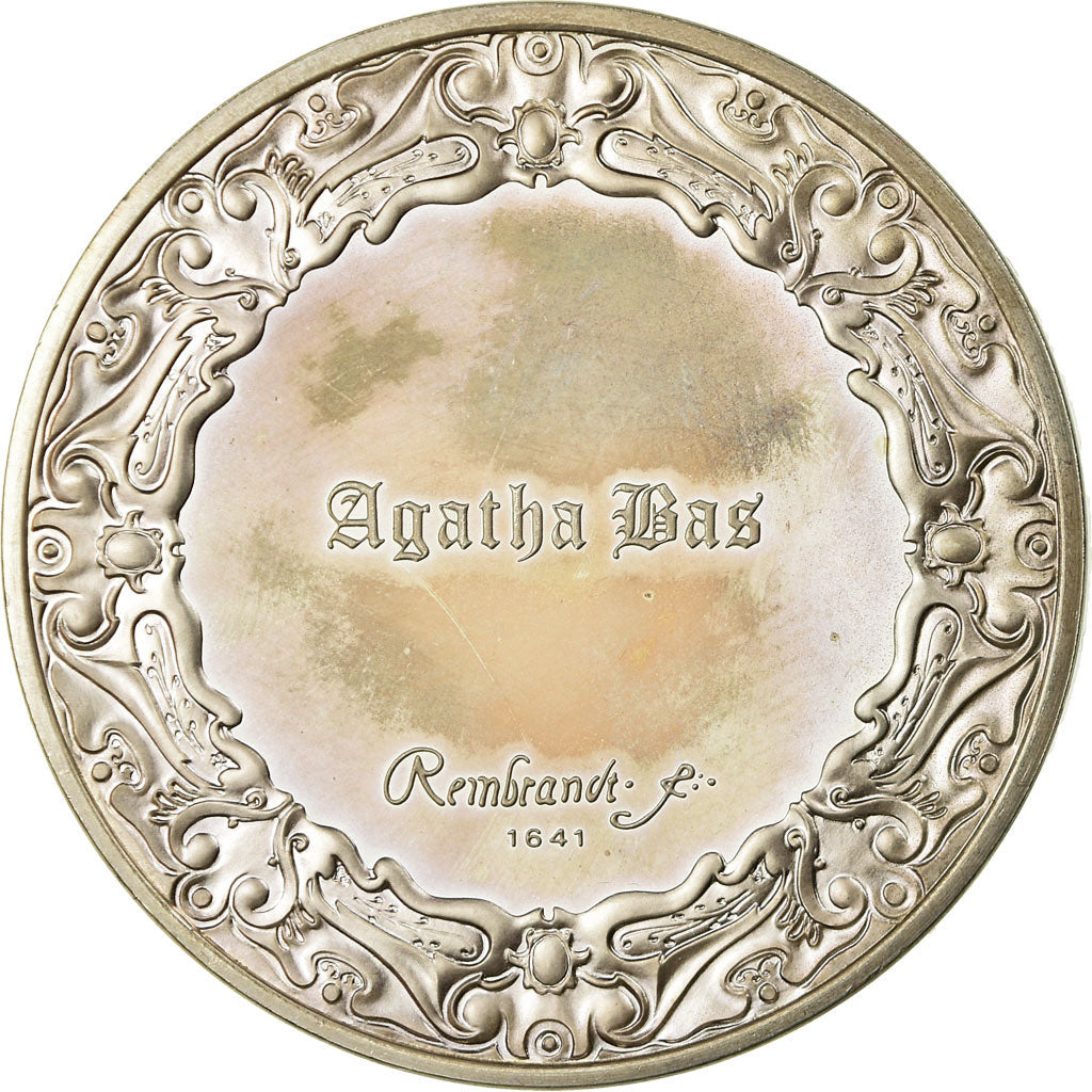 France, Medal, Peinture, Rembrandt, Agatha Bas, MS(63), Silver