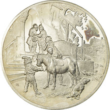 France, Medal, Peinture, Rembrandt, Le Bon Samaritain, MS(63), Silver