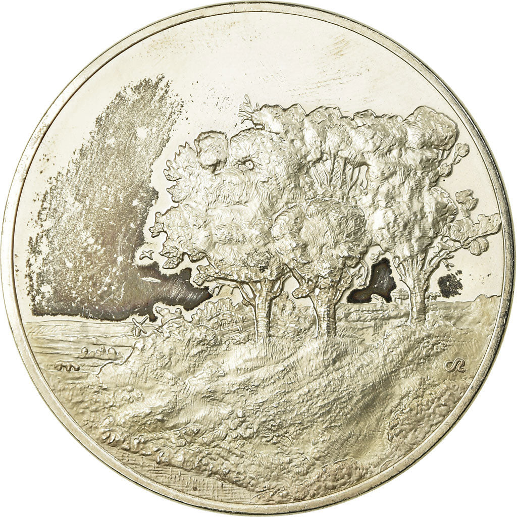 Frankrijk, Medaille, Peinture, Rembrandt, Les Trois Arbres, UNC-, Zilver