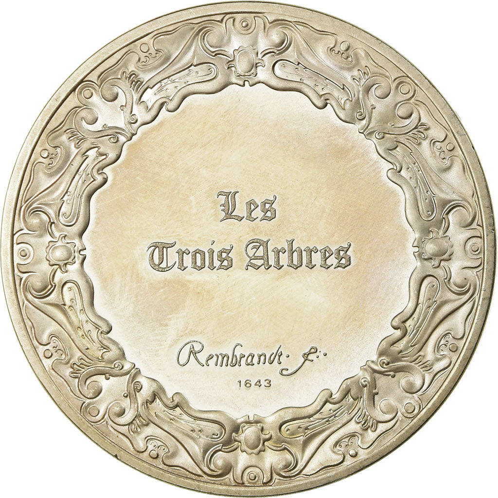 Frankrijk, Medaille, Peinture, Rembrandt, Les Trois Arbres, UNC-, Zilver