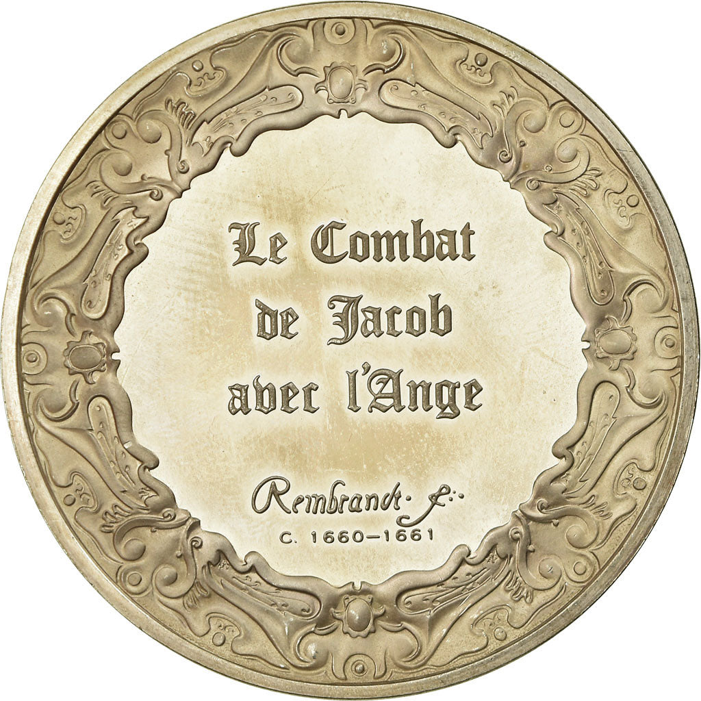 Frankreich, Medaille, Peinture, Rembrandt, Le Combat de Jacob avec l'Ange, UNZ