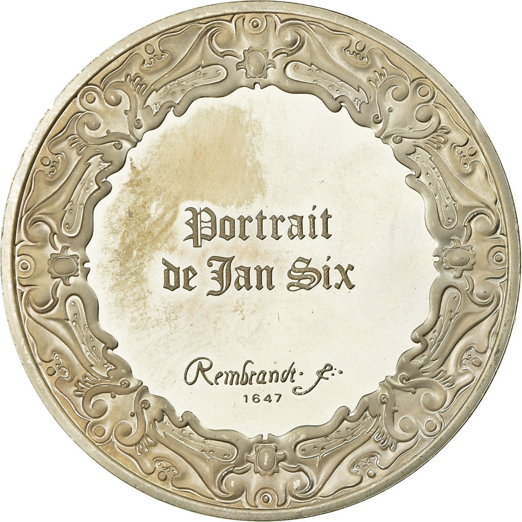 France, Médaille, Peinture, Rembrandt, Portrait de Jan Six, SPL, Argent