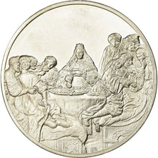 France, Medal, Peinture, Rembrandt, Les Noces de Samson, MS(63), Silver