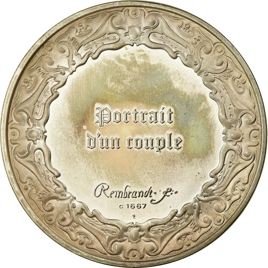 France, Médaille, Peinture, Rembrandt, Portrait d'un Couple, SPL, Argent