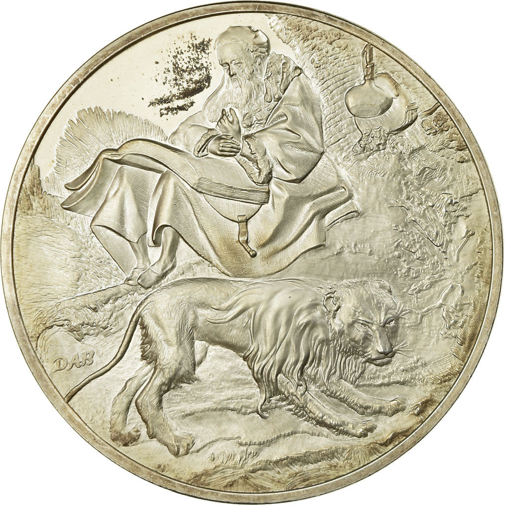 France, Medal, Peinture, Rembrandt, Saint Jérome Lisant, MS(63), Silver