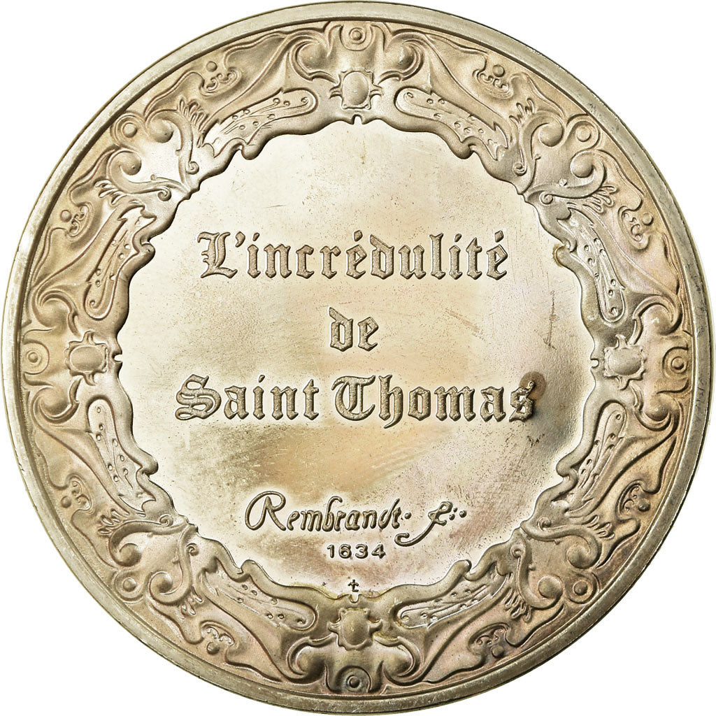 France, Medal, Peinture, Rembrandt, L'Incrédulité de Saint-Thomas, MS(63)